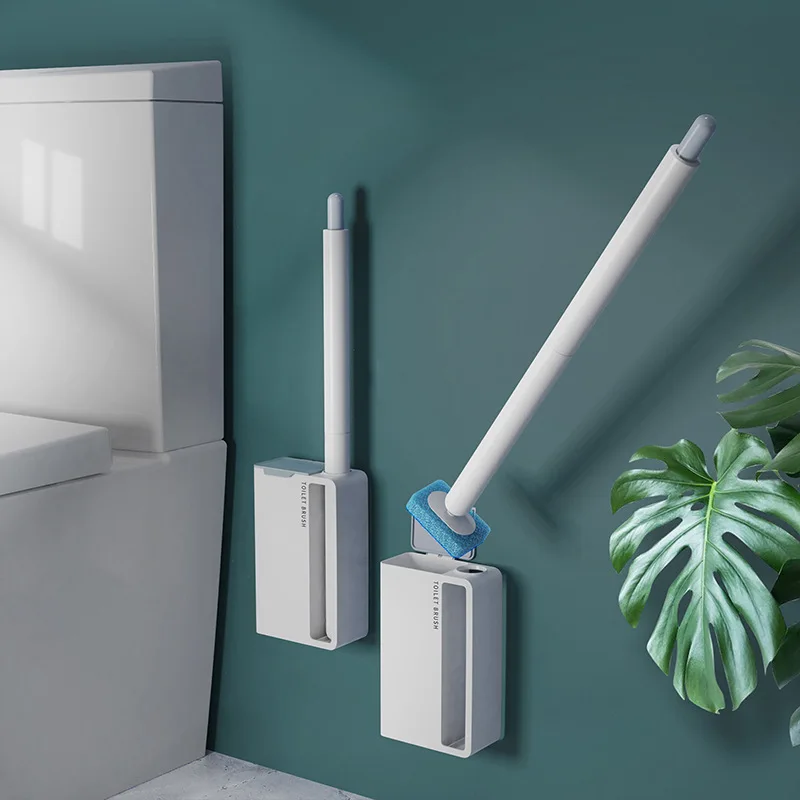 

Disposable Toilet Brush with Cleaning Cleaning Brush Head for Bathroom Toilet Wall Mounted Long Handle Replacement Cleaner Set