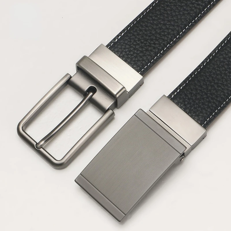 New Men's Real Cowhide Leather Belt Business Casual Needle Buckle Belt Designer Belts Men High Quality