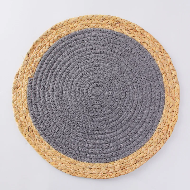 Японский хлопковый шнурок из соломы - двойная скатерть, долговечный теплостойкий коврик, ручная плетеная прихватка для горшков, подушка на кухонном обеденном столе.