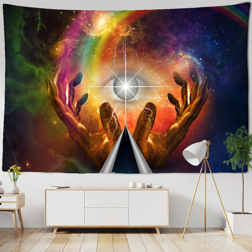 

3d Print Fashion Tapestry Psychedelic Hand Hearts Eye Tapestry Wall Hanging Hippie Dorm Boho Bedroom Dorm Indie Room Decor
