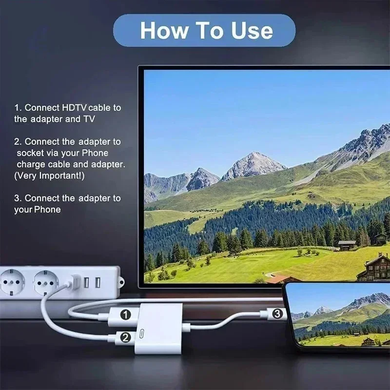 2 в 1 адаптер для зарядки разветвитель телефона совместимый с HDMI разъем