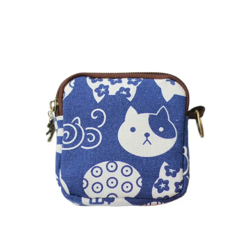 

Women Canvas Cartoon Wallet Ladies Money Bag Female Small Card Organizer Tampon Bag Key Pouch Coin Purse for Children Kids Girls