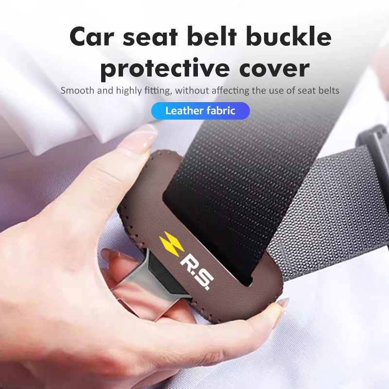 Leather Car Seat Belt Clip Protector Cover Anti-Scratch Buckle For Renaul RS Kadjar Captur Clio Megane 2 3 4 Koleos Logan