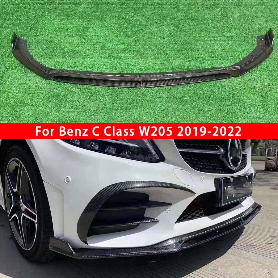 Передняя губа из углеродного волокна для Mercedes Benz C Class W205 C200 C260 передний бампер