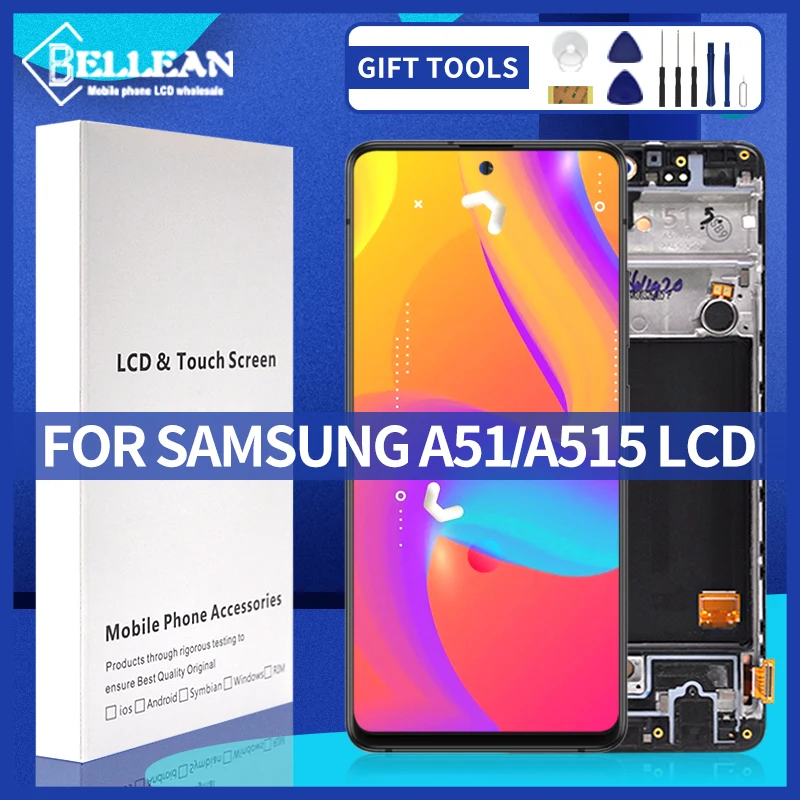 

Catteny Amoled 6.5Inch For Samsung Galaxy A51 Lcd A515 Display Touch Screen Digitizer A515F Assembly With Frame Free Shipping