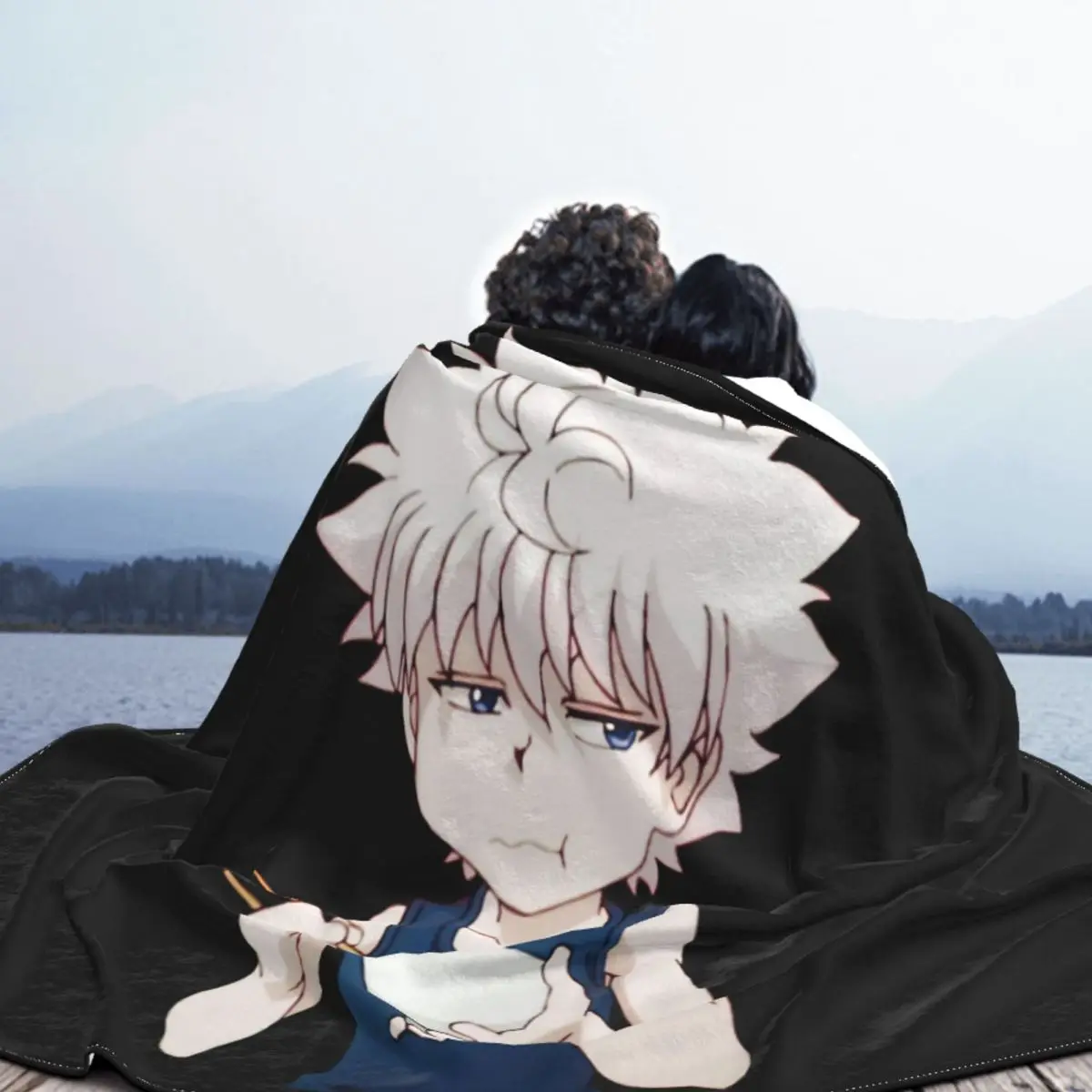 Милое черное одеяло Killua Zoldyck Hunter X с забавным мемом Manga Baka Otaku для женщин и мужчин