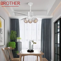 brother modern ceiling fan with light nordic creative glass lamp with remote control white for home living room bedroom