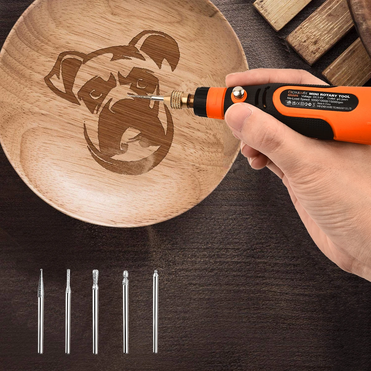 GOXAWEE гравер Электрический беспроводной мини-дрель шлифовальный станок для Dremel