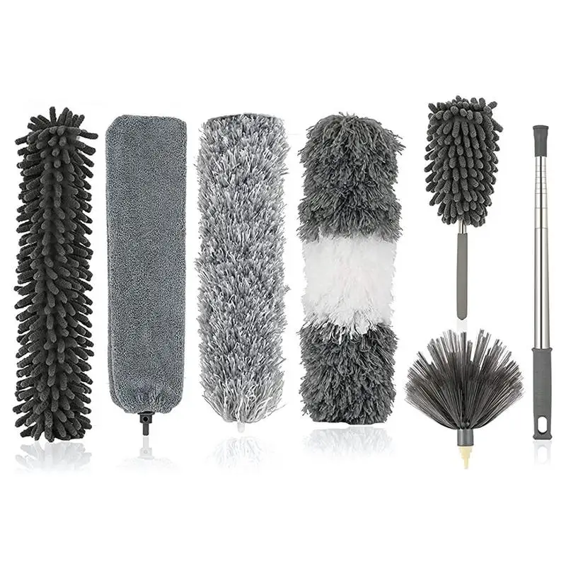 

Feather Duster Cleaning Kit Retractable Microfiber Duster Duster With Extension Pole Washable Lightweight Dusters For Cleaning