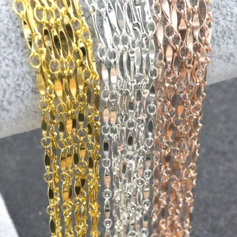 Розово-красная Позолоченная серебряная палочка кольцо медная цепочка для