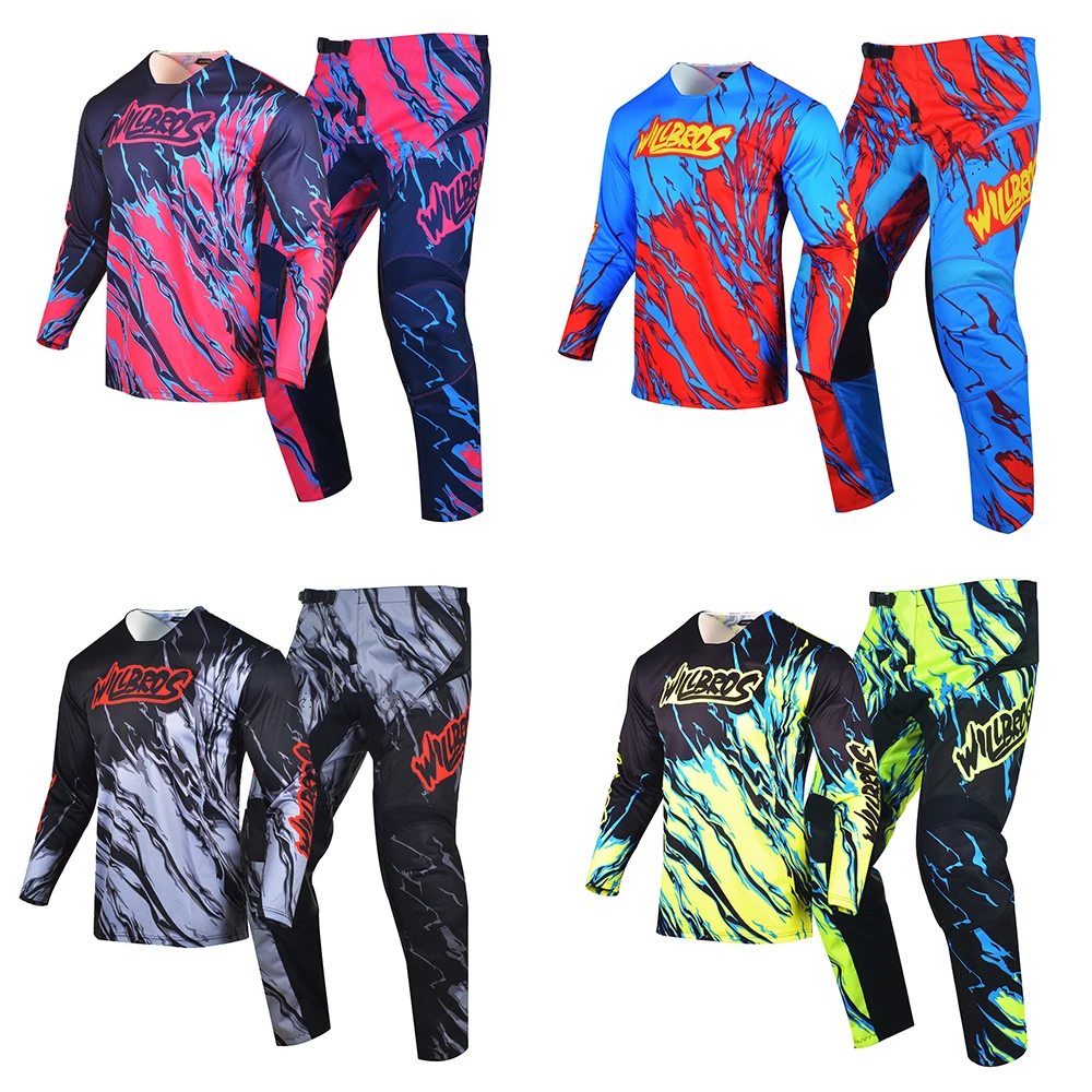 Willbros Off-Road Motorcycle Jersey and Pants Combo Motocross Dirt Bike Offroad Enduro Gear Racing Set Size XS-XXXL