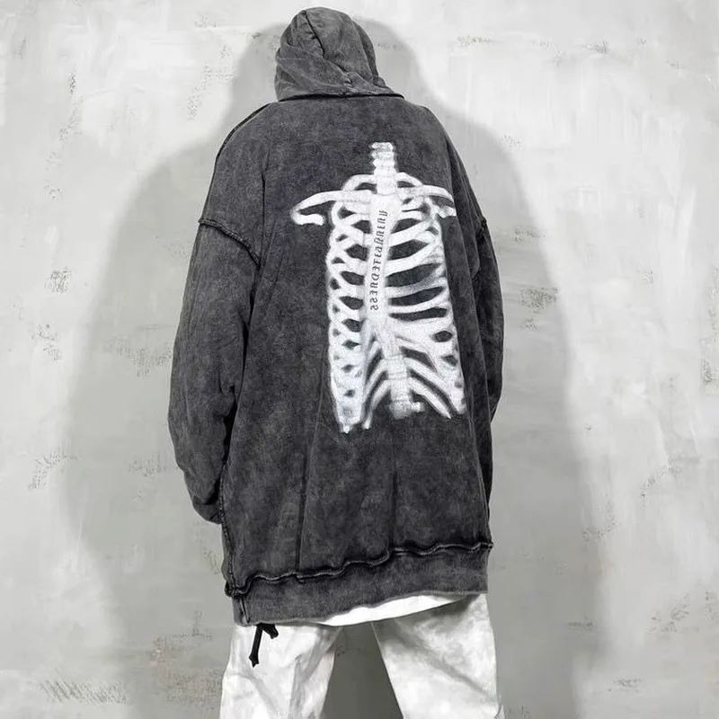 

Женский свитшот с принтом скелета, в готическом стиле