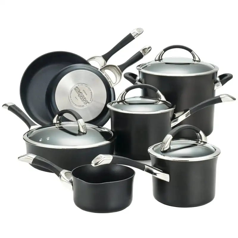 

Hard Anodized Nonstick 11-Piece Cookware Set, Black