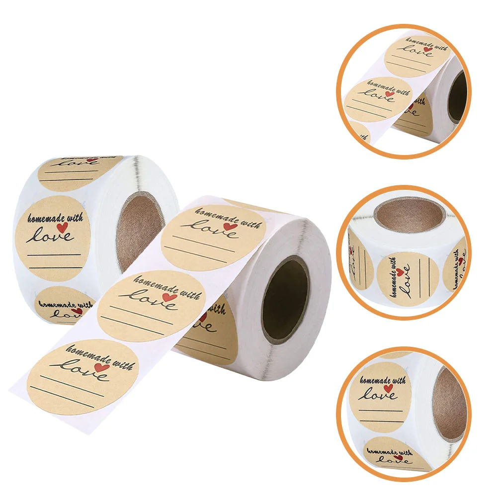

Stickers Labelsfor Packaging Love Lables Businessheart Tags Canning Kitchensticker Roundseal Jars Envelope Bakedyou Present