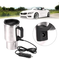 500ml 12v car based heating stainless steel electric cup kettle camping travel trip coffee tea water heated mug boiling dropship