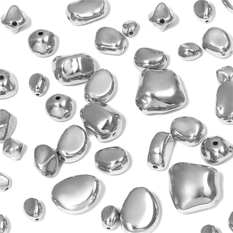 

50-10pcs Irregular CCB Bead Loose Bead Rhodium Plated Plastic Baroque Beads for Jewelry Making Bracelet Necklace DIY Accessories