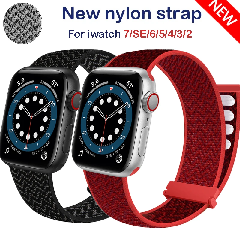 

Ремешок нейлоновый для Apple Watch Band 45 мм 44 мм 40 мм 41 мм 38 мм 42 мм, браслет-петля для смарт-часов iWatch Series 6 7 se 3 5 4