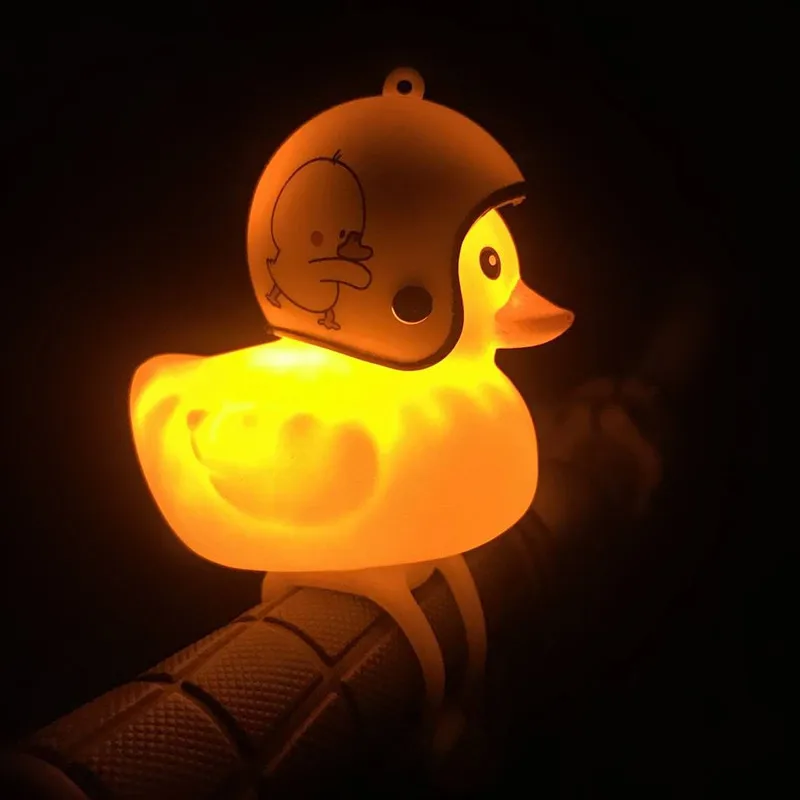 

Electricity Glowing Helmet Duck Toy Rubber Flashing Duck Bicycle Light Bell Toy Glowing For Bicycle Funny Toys Birthday Gift
