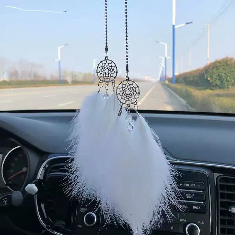 

Car ornaments in the car Xingyue Dream Catcher Ping An Charm Goddess high-end atmospheric car rearview mirror pendant