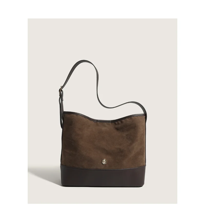 

Retro Large Capacity Small Tote Bag Women Contrast One Shoulder Bag Autumn And Winter New Niche Fashion All Match Underarm Bags
