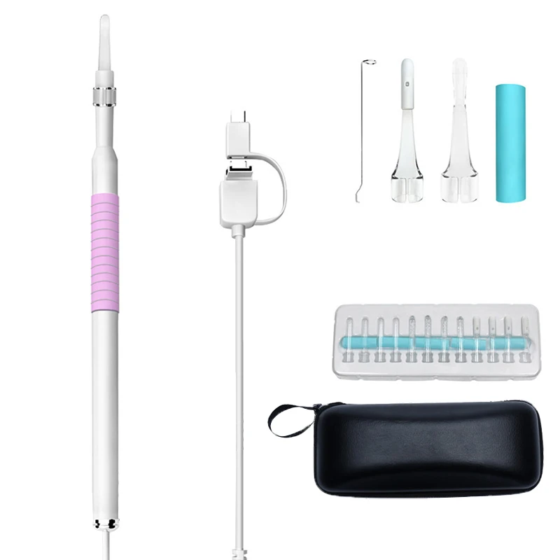 

3-In-1 Ear Cleaning Usb Endoscope 5.5Mm Visual Ear Spoon Ear Pick Otoscope Camera Pink