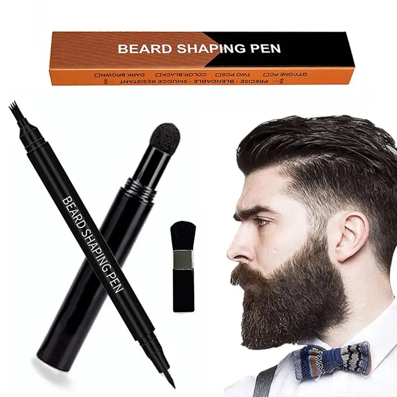 

Double-ended Beard Pen Pencil Filler Kit For Beard And Facial Hair Long Lasting Waterproof Beard Pen Male Mustache Repair Shape