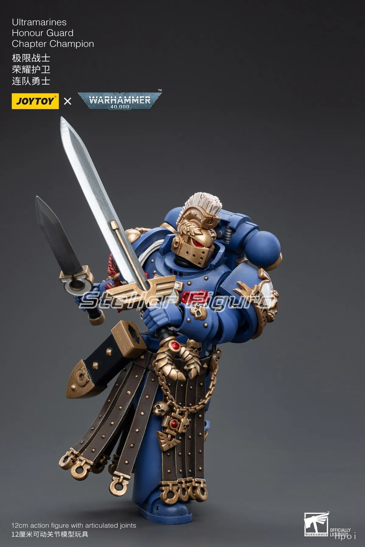 Фото 【SF】JOYTOY Warhammer 40K 1/18 Фигурка Ультрамаринов, Чемпион Отряда Чести, Модель, Игрушки, Подарки, Коллекция №3