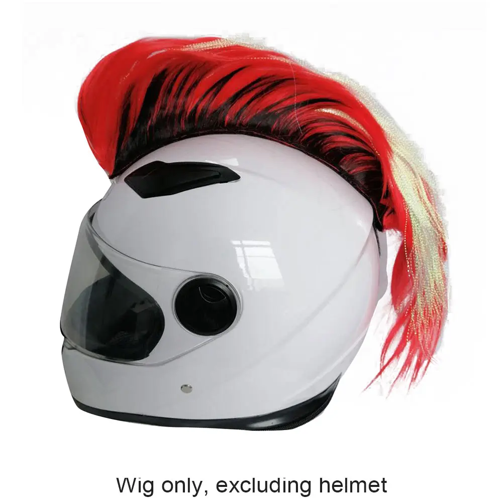 Accessori per abbigliamento sportivo di moda casco da moto colorato parrucca Mohawk elegante bastone per capelli bicicletta parti di ricambio sintetiche fai da te