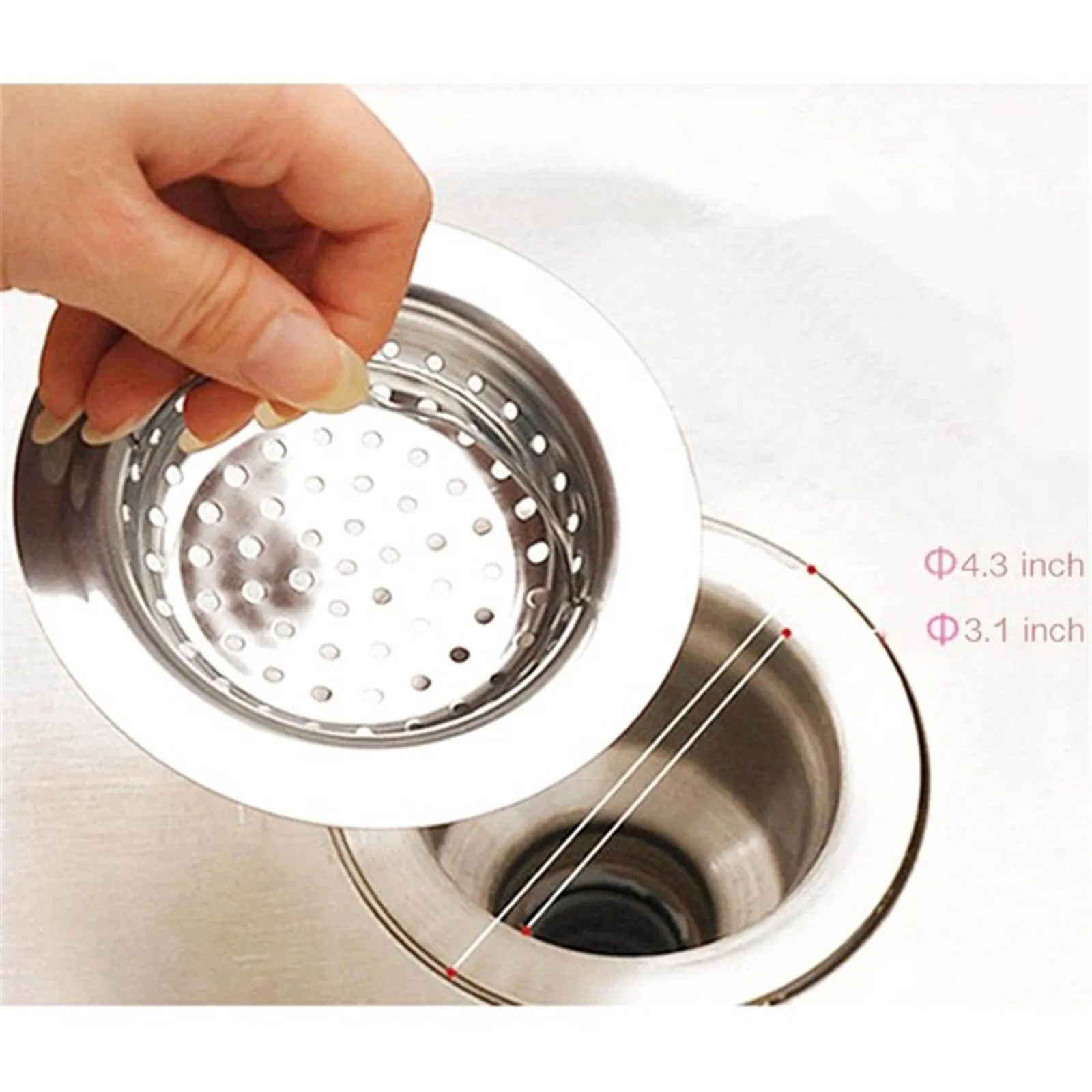 

Stainless Steel drain Plug Shower Drain Filter Kitchen Waste Disposal Cover Catcher Metal Sink Strainer Floor Drain hair filter