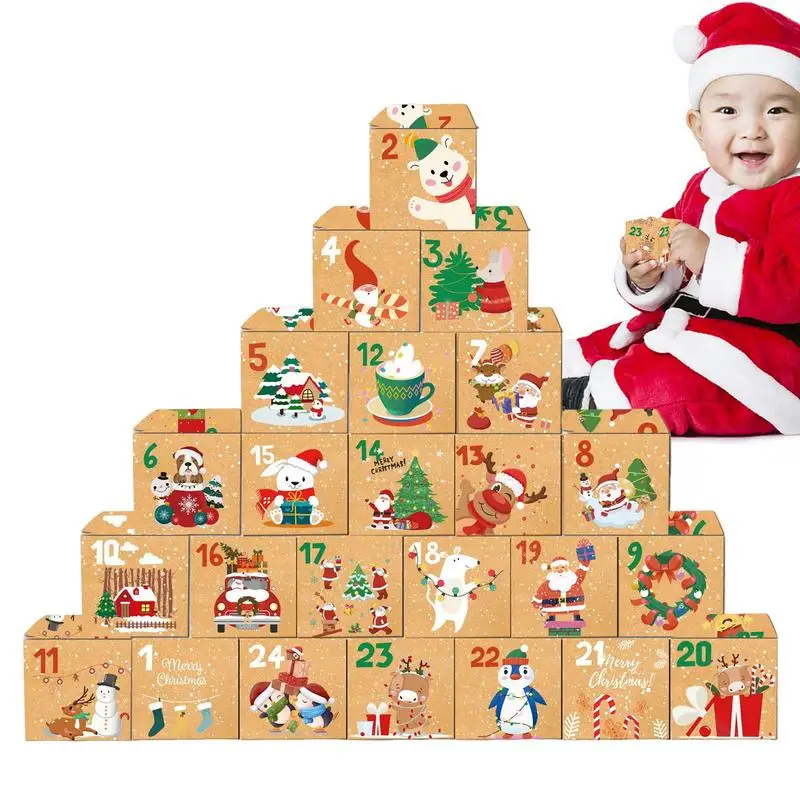 

Advent Calendar Count Down Calendar For Kids DIY Gift Box Create A Christmas Atmosphere Simply Fold The Box For School Party