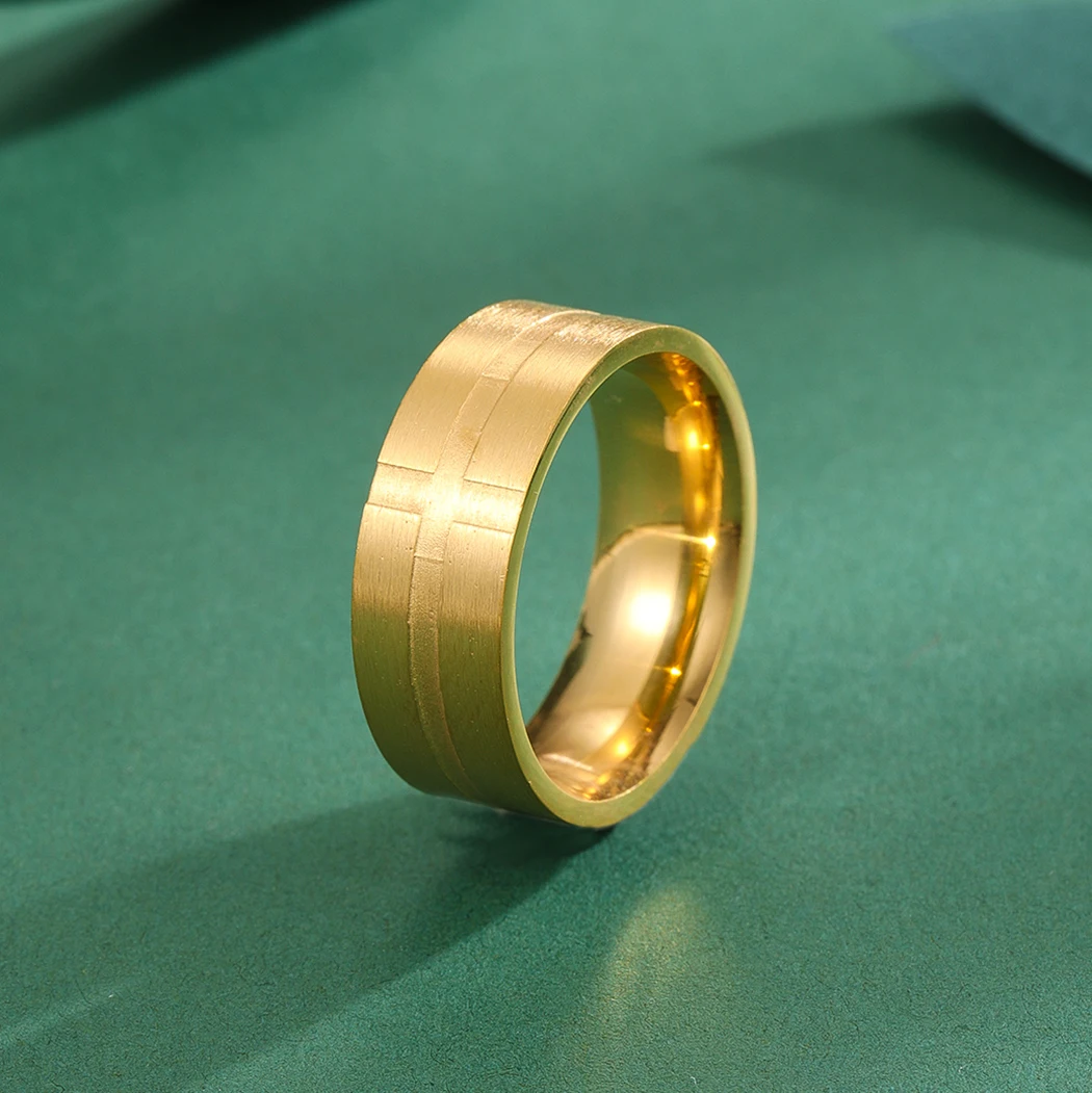 

Cxwind Stainless Steel Wedding Men's Cross Rings, Modern Men's Rings, Men's Signet Rings, Gifts For Dad, Engagement Men's Rings