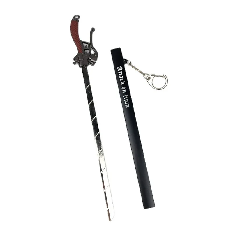 Anime Attack On Titan Cosplay Prop Cartoon Character Eren Jaeger Weapon Sheathed Toy Metal Weapon Collectible Model 22cm
