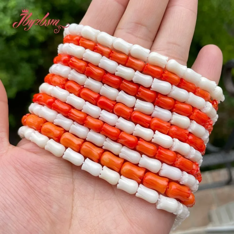 5x8 мм резной цветок коралловые бусины из натурального камня для DIY ожерелье