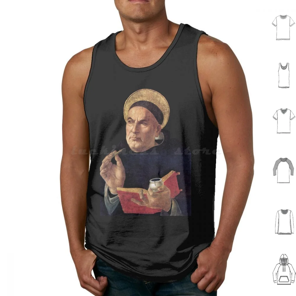 Фото Майки-топы Saint Thomas Aquinas, безрукавки, с изображением Святого Томаса Акина, католического святого, христианской церкви, философии Святого Томаса Акина №1