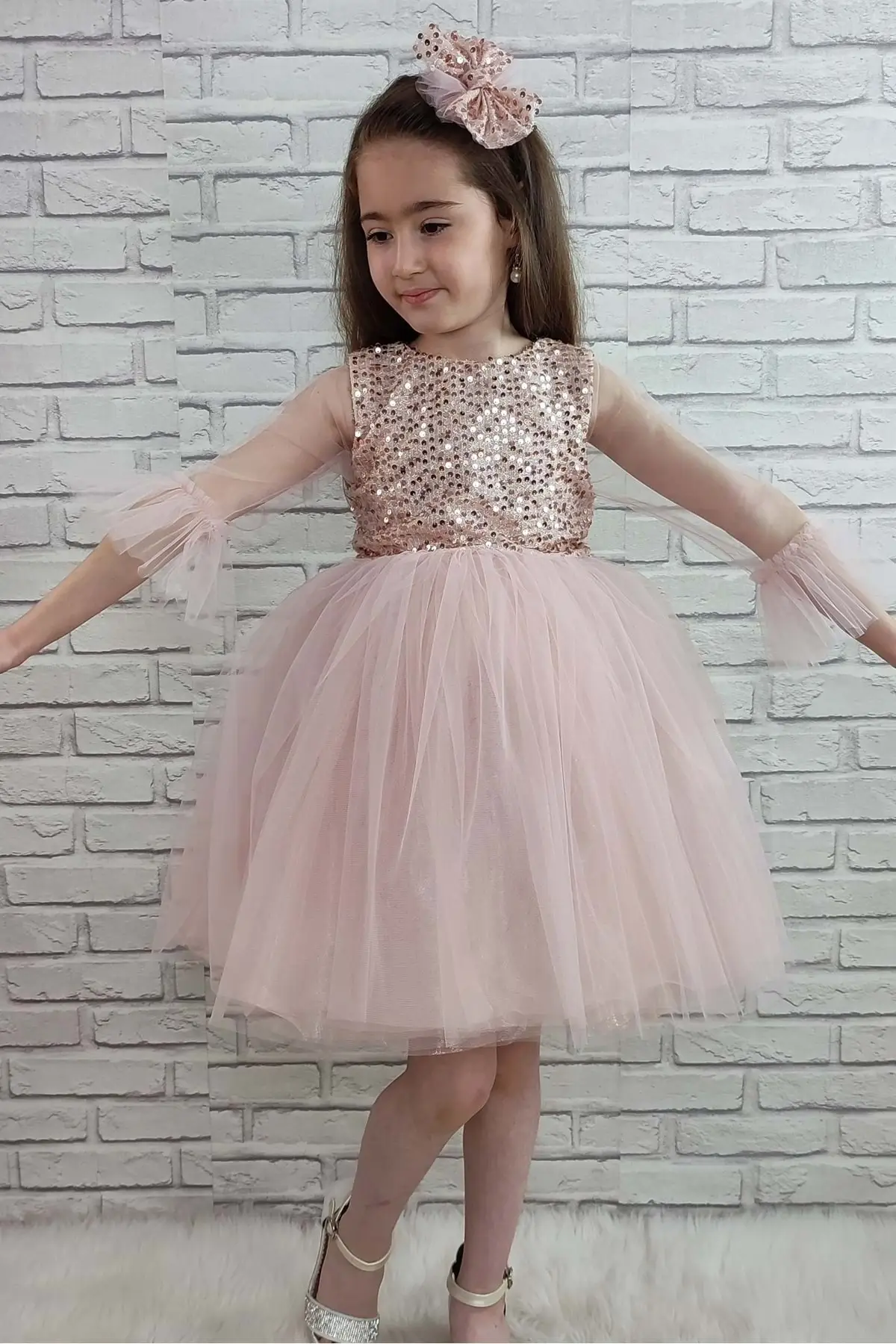 

Детское платье из полиэстера, розовая одежда