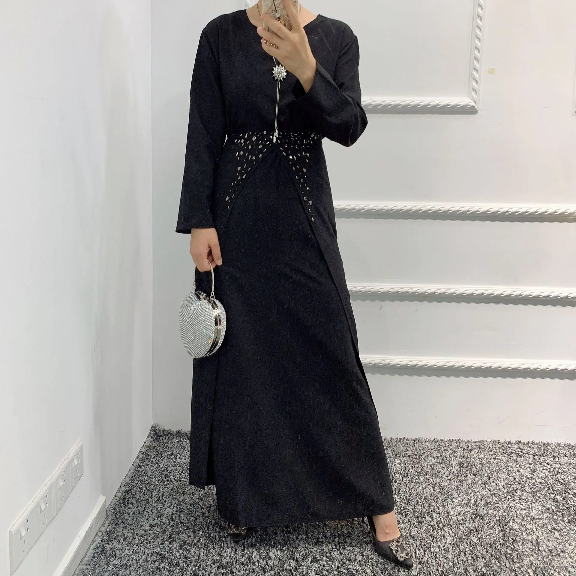 Muslim Sets Middle East Dubai Solid Three Piece Set Musulmán Conjuntos Muslim Fashion Muslim Sets Hijab Dubai Abaya Turkey