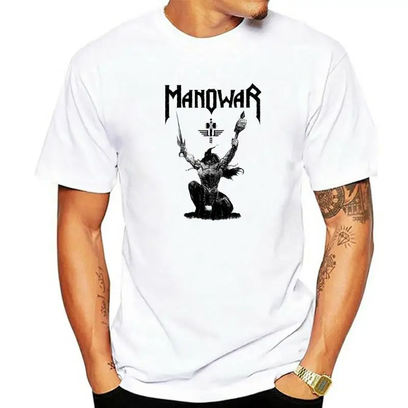 

Футболка Manowar Мужская/Женская свободного покроя, модная дышащая уличная одежда в стиле хип-хоп, повседневный топ с графическим принтом, лето