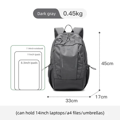 Большой рюкзак Fouvor, легкий водонепроницаемый рюкзак с боковыми карманами на шнурке, студенческая сумка, походная сумка против морщин 3073-03