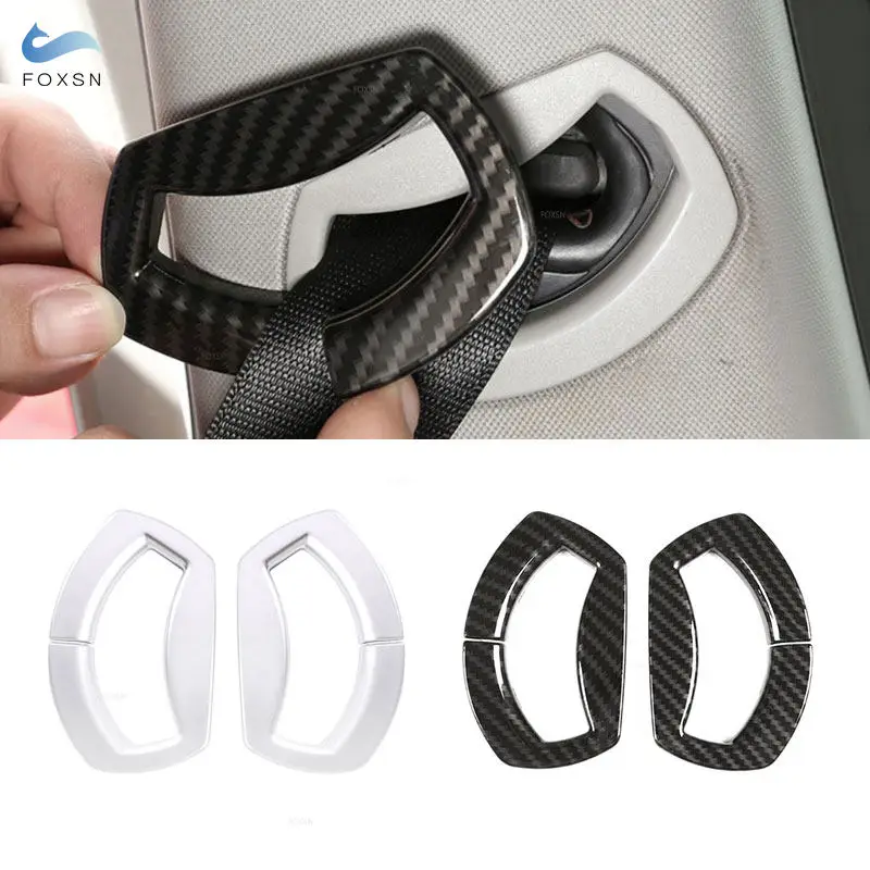 

For BMW X3 E83 2006 2007 2008 2009 2010 Car Interior Seat Safety Belt Frame Protective Cover Trim ABS Chrom / Carbon Texture