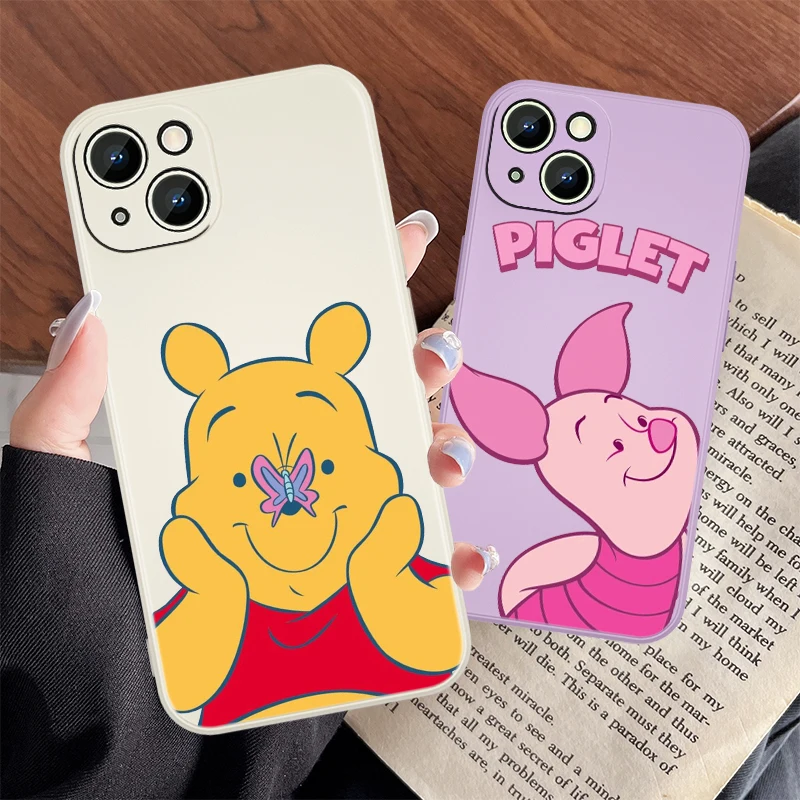 

Winnie the Pooh Anime Case For Apple iPhone 13 12 Mini 11 Pro XS MAX XR X 8 7 6S SE Plus Liquid Rope Phone Capa Cover Coque Core