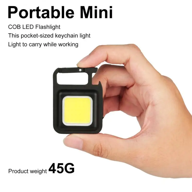

Mini Glare COB Keychain Light 4 modes USB Charging Multifunctional Emergency Lamps Strong Magnetic Repair Work Camping Light