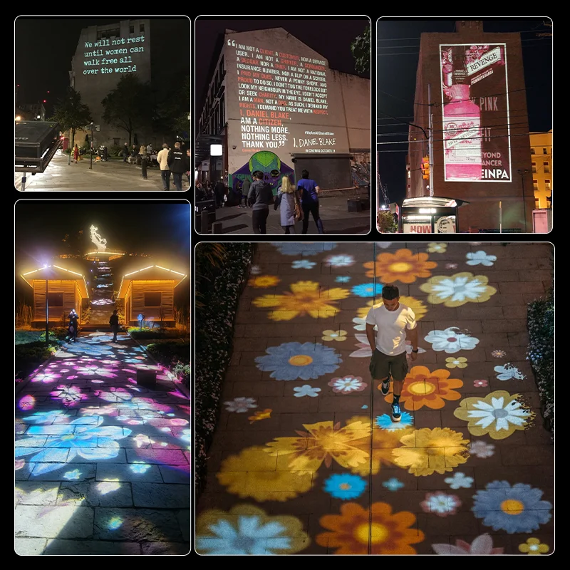 Лазерный проектор Gobo 150 Вт с индивидуальным текстом и изображением логотипа