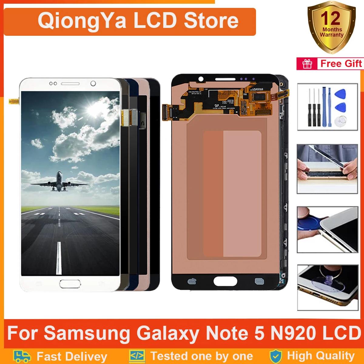 Купи Оригинальный дисплей 5, 7 дюйма n920 для Samsung Galaxy Note 5 lcd N920 SM-N920F N920A N920C note5 ЖК-дисплей и сенсорный экран дигитайзер в сборе за 3,988 рублей в магазине AliExpress