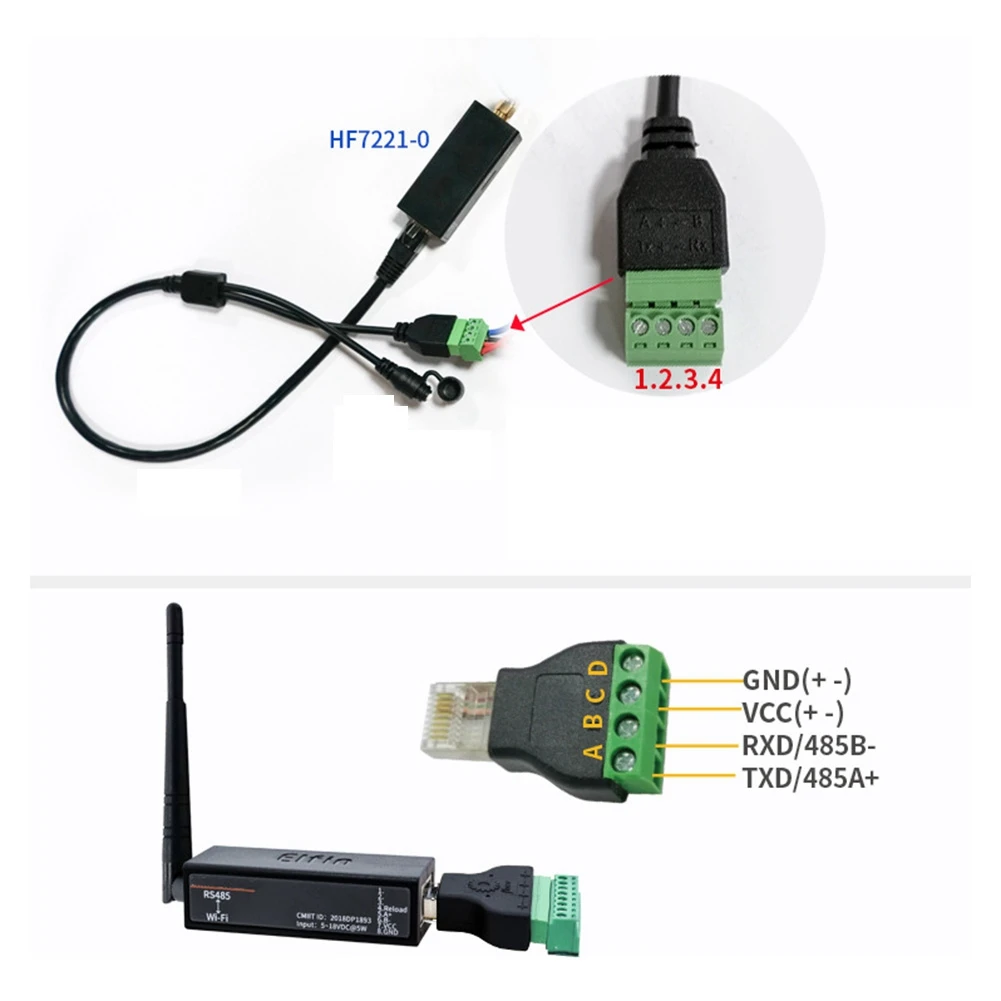 Серверный модуль с последовательным портом RS485 в Wifi