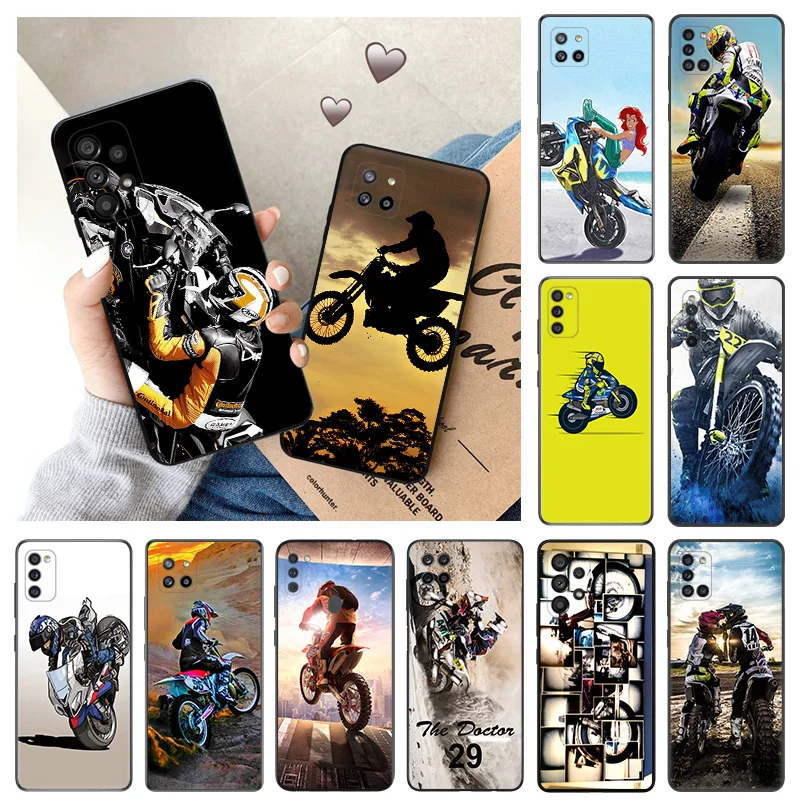 

Silicone Phone Case for Samsung A73 A72 A71 A53 A52 A51 A42 A41 A33 A32 A31 A23 A22 A21 A14 A13 A12 11 Off-Road Motorcycle Cover