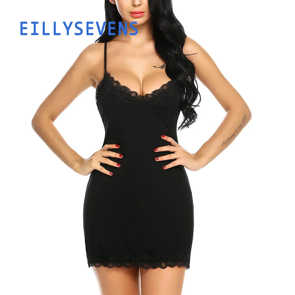 

New Night Dress Women Lingerie For Ladies Sexy Lace Nightgown Sleeveless V-neck Nightwear For Women Sleepwear Vestido Mujer
