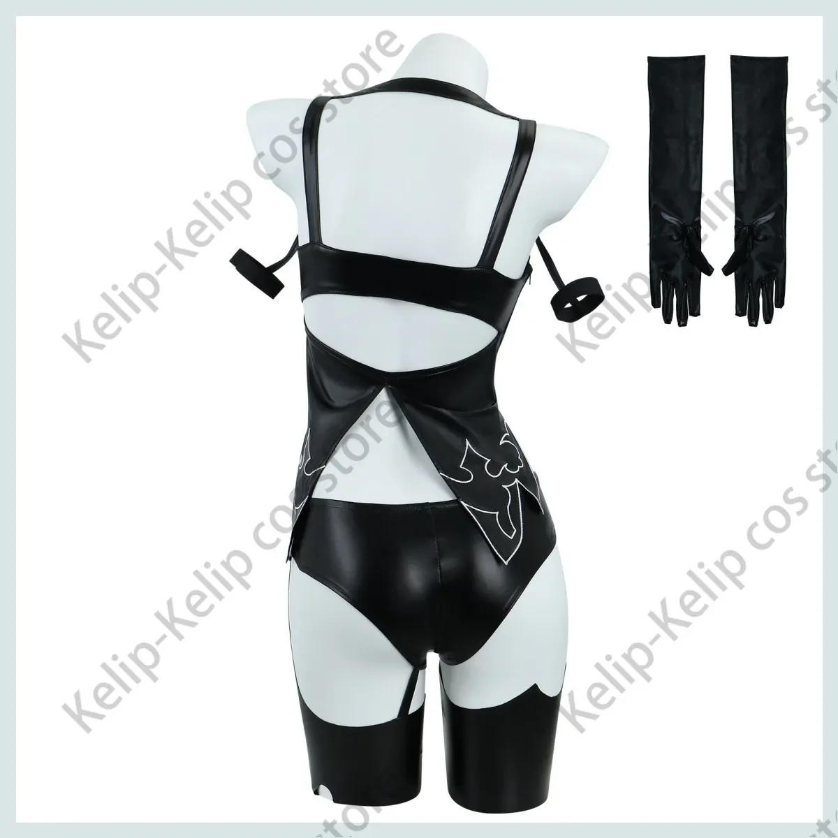 Аниме-игра NieR:Automata YoRHa Type A No 2 Косплей Костюм A2 Парик Черные топы из искусственной