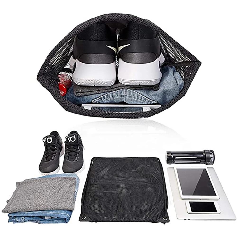 Сверхмощная сумка на шнурке с карманами Setchaya Черный нейлон Спортивное