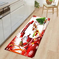 cartoon santa kitchen mats red christmas foot pad non slip xmas tree elk bathroom doormat bedroom home carpet bath mat floor rug
