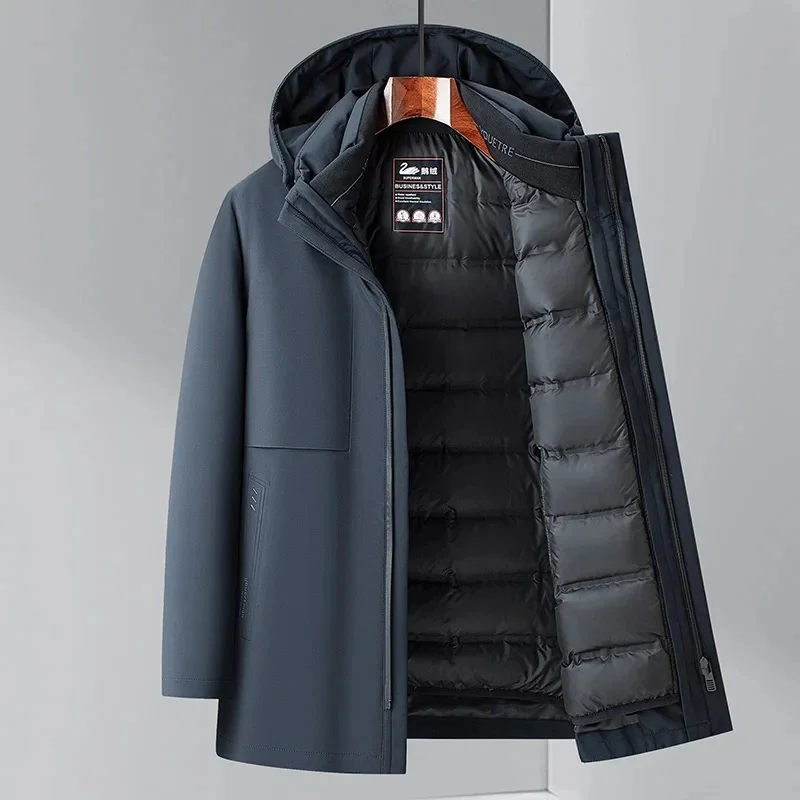 Куртка мужская со съемной внутренней подкладкой гусиный пуховик теплая